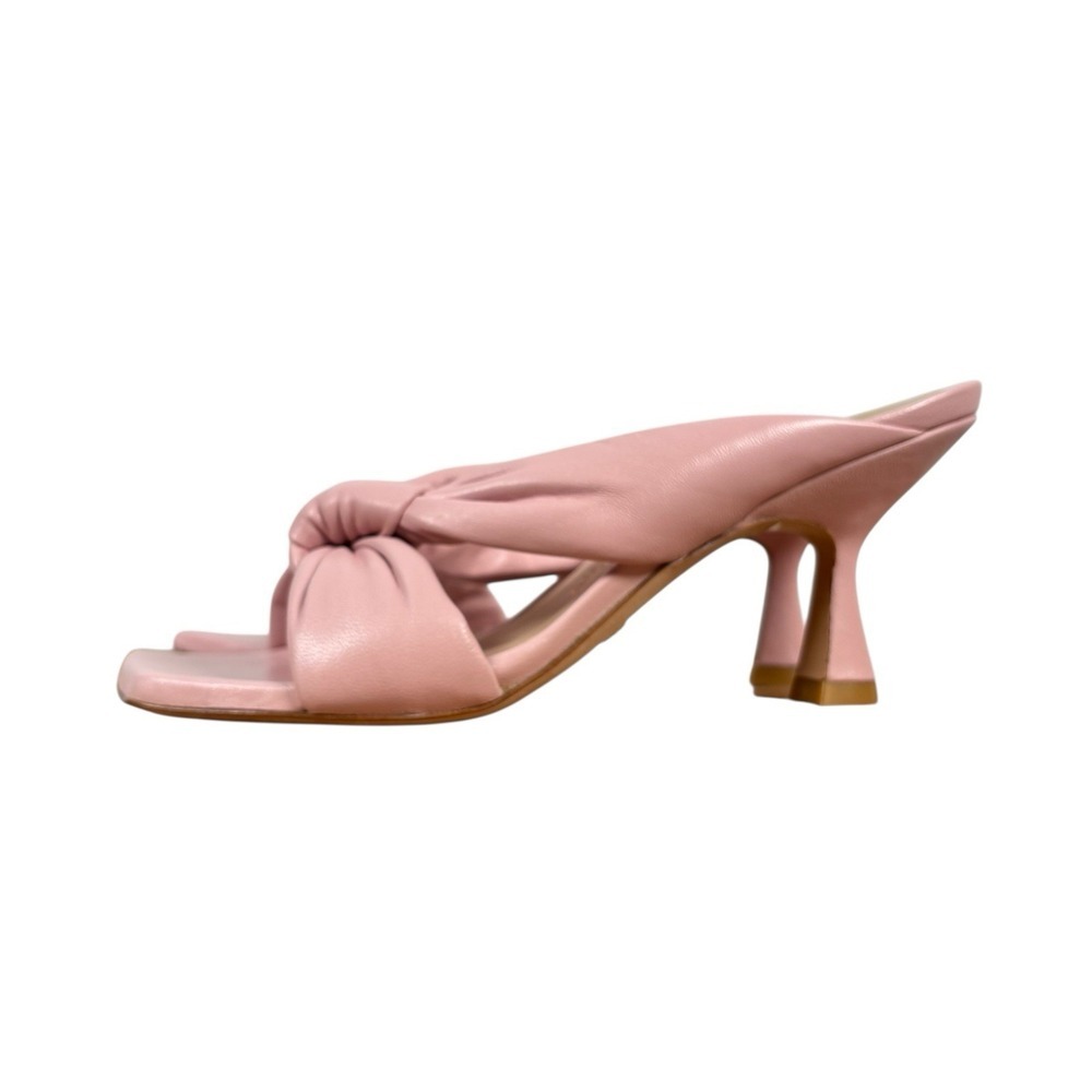 Stuart Weitzman Playa 75 Knot Sandal Womens 6 Pink Square Toe Spool Heel S7073 - Picture 2 of 11